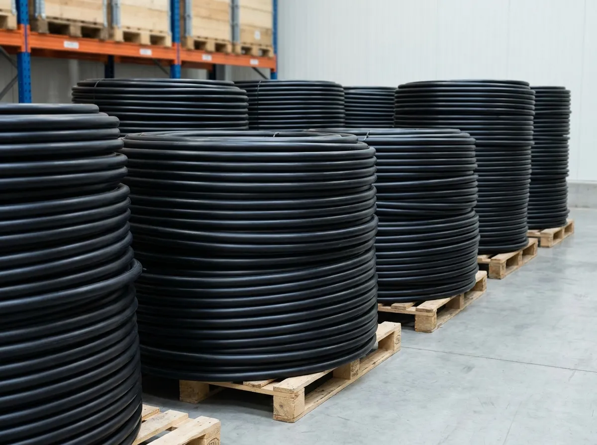 HDPE pipe output from Plastivo HDPE pipe making machine